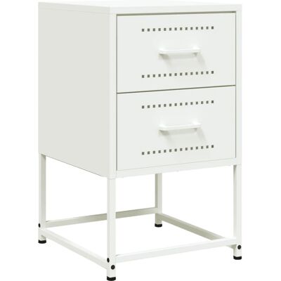 vidaXL Tables de nuit - 2 pièces Acier Blanc Style Industriel - Publicité vidaXL Tables de nuit - 2 pièces Acier Blanc Style Industriel - Publicité