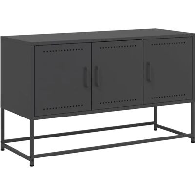 vidaXL TV-Schrank 100,5x39x60,5 cm Schwarz Stahl - TV Schrank vidaXL TV-Schrank 100,5x39x60,5 cm Schwarz Stahl - TV Schrank