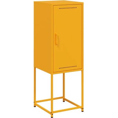 Haut meuble Jaune Moutarde 36x39x107 cm Acier - Highboard - Publicité Haut meuble Jaune Moutarde 36x39x107 cm Acier - Highboard - Publicité