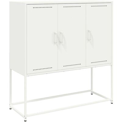 vidaXL Weiß 100,5x39x107 cm Stahl Highboard - Sideboard vidaXL Weiß 100,5x39x107 cm Stahl Highboard - Sideboard