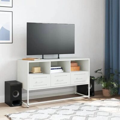 vidaXL Weißes Stahl 100,5x39x60,5 cm TV-Schrank - TV-Möbel vidaXL Weißes Stahl 100,5x39x60,5 cm TV-Schrank - TV-Möbel