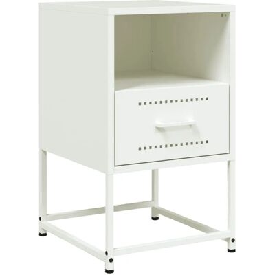 vidaXL Table de nuit - Blanc - Acier - 36x39x60.5cm - Publicité vidaXL Table de nuit - Blanc - Acier - 36x39x60.5cm - Publicité