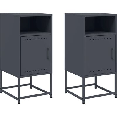 vidaXL Nachtkastje Model 846571 - Bedside Table antraciet vidaXL Nachtkastje Model 846571 - Bedside Table antraciet