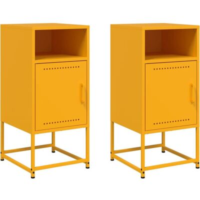 vidaXL Nachttisch 846573 - Beistelltisch - Gelb - Stahl vidaXL Nachttisch 846573 - Beistelltisch - Gelb - Stahl