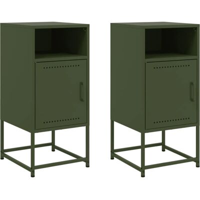 vidaXL 846575 Nachttisch Olivgrün - Industrielles Beistelltisch vidaXL 846575 Nachttisch Olivgrün - Industrielles Beistelltisch