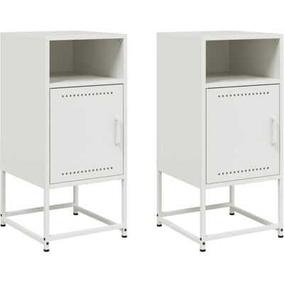 vidaXL Nachttische - Industrielles Design - Weiß - 36x39x78cm - 2 Stück vidaXL Nachttische - Industrielles Design - Weiß - 36x39x78cm - 2 Stück