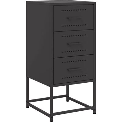 vidaXL Nachttisch - Stahl - 36x39x78 cm - Schwarz vidaXL Nachttisch - Stahl - 36x39x78 cm - Schwarz