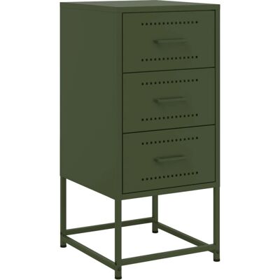 vidaXL Nachtkastje - Olijf groen - Staal - 36x39x78cm vidaXL Nachtkastje - Olijf groen - Staal - 36x39x78cm