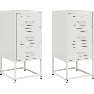 vidaXL 846589 Table de Nuit - Acier Blanc - Table de Nuit - Publicité vidaXL 846589 Table de Nuit - Acier Blanc - Table de Nuit - Publicité