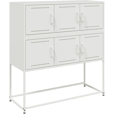 vidaXL Buffet en acier blanc 100,5x39x107 cm - Buffet vidaXL Buffet en acier blanc 100,5x39x107 cm - Buffet