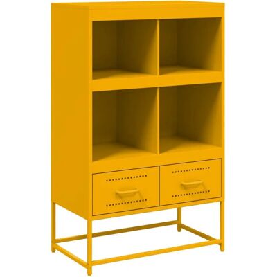 vidaXL Hochboard Senfgelb 68,5x39x111,5 cm Kaltgewalzter Stahl - Wohnzimmer Sideboard vidaXL Hochboard Senfgelb 68,5x39x111,5 cm Kaltgewalzter Stahl - Wohnzimmer Sideboard