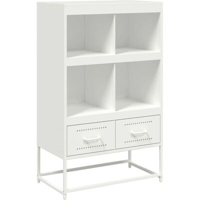 vidaXL Weißer Stahl Highboard - Wohnzimmer Sideboard - Aufbewahrungsschrank vidaXL Weißer Stahl Highboard - Wohnzimmer Sideboard - Aufbewahrungsschrank