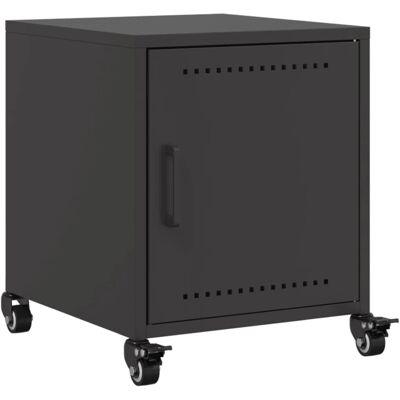 vidaXL Mesita de Noche - Acero Negro - Mesa de Dormitorio - Mesita vidaXL Mesita de Noche - Acero Negro - Mesa de Dormitorio - Mesita