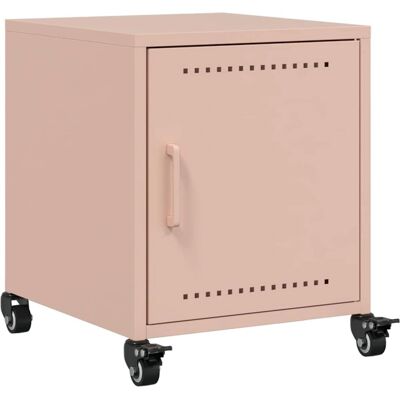 Nochecero rosa vidaXL - Mesita de noche - Acero Nochecero rosa vidaXL - Mesita de noche - Acero