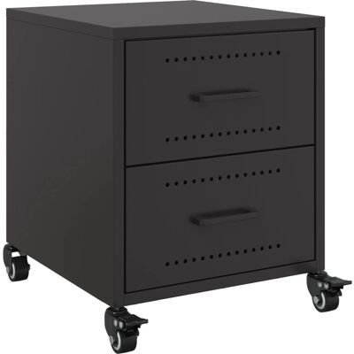 vidaXL Table de nuit - 2 pcs Noir Acier - Publicité vidaXL Table de nuit - 2 pcs Noir Acier - Publicité
