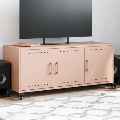 vidaXL Rosa TV-Schrank - 100,5x39x43,5 cm Stahl TV-Möbel vidaXL Rosa TV-Schrank - 100,5x39x43,5 cm Stahl TV-Möbel