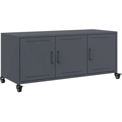 vidaXL Modèle 100,5x39x43,5 cm Acier laminé à froid Anthracite Meuble TV - Publicité vidaXL Modèle 100,5x39x43,5 cm Acier laminé à froid Anthracite Meuble TV - Publicité