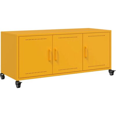 vidaXL Gabinete de TV Amarillo Mostaza - Mueble de almacenamiento vidaXL Gabinete de TV Amarillo Mostaza - Mueble de almacenamiento