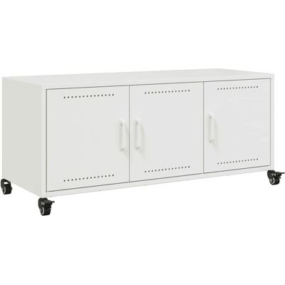 vidaXL 846649 Weißes Stahl-TV-Schrank - TV Möbel vidaXL 846649 Weißes Stahl-TV-Schrank - TV Möbel