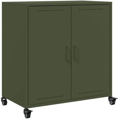 vidaXL Sideboard Olive Green Steel - Sideboard, 68.5x39x72 cm vidaXL Sideboard Olive Green Steel - Sideboard, 68.5x39x72 cm