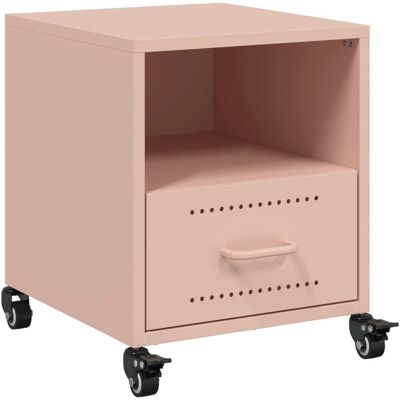 vidaXL Vaaleanpunainen Yöpöytä - Bedside Table - Teräs vidaXL Vaaleanpunainen Yöpöytä - Bedside Table - Teräs