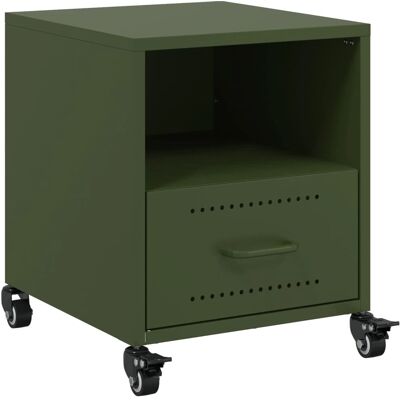 VidaXL Table de nuit - Table de chevet en acier vert olive 2 pcs - Publicité VidaXL Table de nuit - Table de chevet en acier vert olive 2 pcs - Publicité