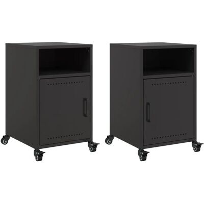 vidaXL Nachtkastjes - 2 stuks zwart - 36x39x59 cm vidaXL Nachtkastjes - 2 stuks zwart - 36x39x59 cm