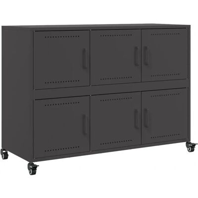 vidaXL Schwarzer Stahl Sideboard 100.5x39x72cm - Sideboard vidaXL Schwarzer Stahl Sideboard 100.5x39x72cm - Sideboard