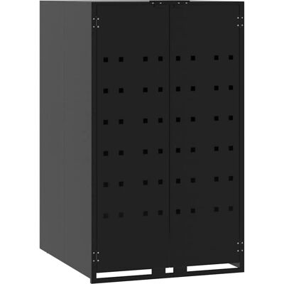 vidaXL Stalen afvalcontaineropslag - Zwart - 69x79x117 cm vidaXL Stalen afvalcontaineropslag - Zwart - 69x79x117 cm