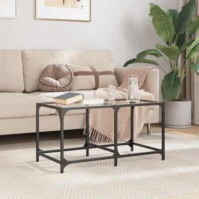 vidaXL Couchtisch mit Glasplatte - Stahl 78,5x40x40 cm vidaXL Couchtisch mit Glasplatte - Stahl 78,5x40x40 cm
