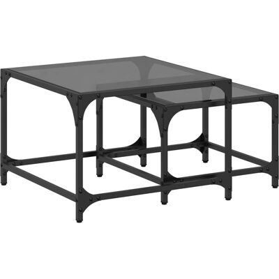 vidaXL Black Nesting Coffee Tables - Coffee Tables vidaXL Black Nesting Coffee Tables - Coffee Tables