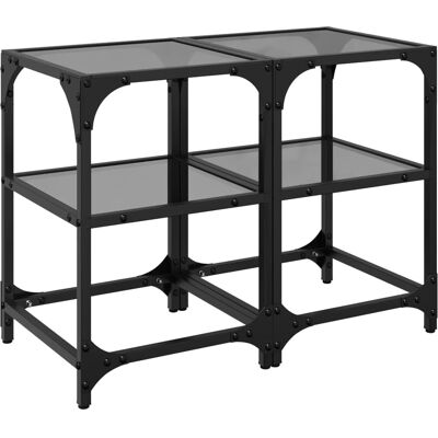 vidaXL Schwarzer Stahl Couchtisch-Set - 30x30x45 cm vidaXL Schwarzer Stahl Couchtisch-Set - 30x30x45 cm