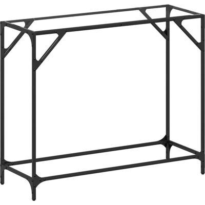 vidaXL Konsolový stolík se sklenenou doskou - 98x35x81 cm - Oceľ vidaXL Konsolový stolík se sklenenou doskou - 98x35x81 cm - Oceľ