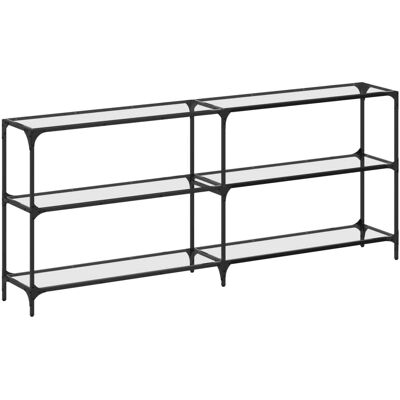 vidaXL Konsoletisch mit Transparentem Glas - 194,5x30x81 cm Stahl vidaXL Konsoletisch mit Transparentem Glas - 194,5x30x81 cm Stahl