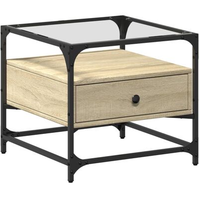 vidaXL Sonoma Eiche Glastisch - Couchtisch vidaXL Sonoma Eiche Glastisch - Couchtisch
