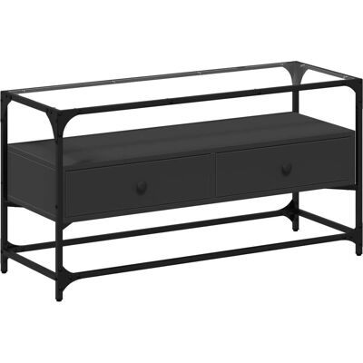 vidaXL TV-Schrank Schwarz Glasplatte 98x35x51cm - TV Schrank vidaXL TV-Schrank Schwarz Glasplatte 98x35x51cm - TV Schrank