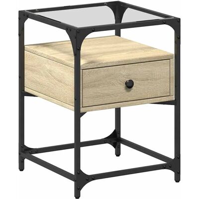 vidaXL Eichen Nachttisch - Holzwerkstoff - Stabil & Elegant vidaXL Eichen Nachttisch - Holzwerkstoff - Stabil & Elegant