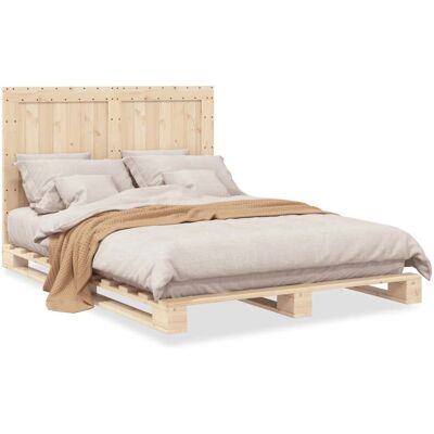 vidaXL Bettrahmen mit Kopfteil - Massives Kiefernholz 140x200 cm - Schlafzimmermöbel vidaXL Bettrahmen mit Kopfteil - Massives Kiefernholz 140x200 cm - Schlafzimmermöbel