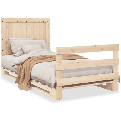 vidaXL Model met pl - Bedframe - 100x200 cm - Massief dennenhout vidaXL Model met pl - Bedframe - 100x200 cm - Massief dennenhout