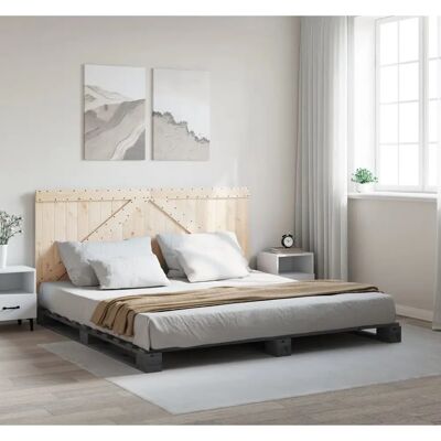 vidaXL Sänkykehys päädellä 200x200cm Massiivipuun mänty vidaXL Sänkykehys päädellä 200x200cm Massiivipuun mänty