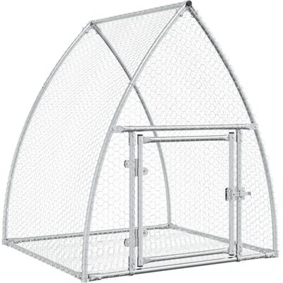 vidaXL Konijnenhok Zilver 100x105x120 cm Gepoedercoat staal - Konijnenhok vidaXL Konijnenhok Zilver 100x105x120 cm Gepoedercoat staal - Konijnenhok