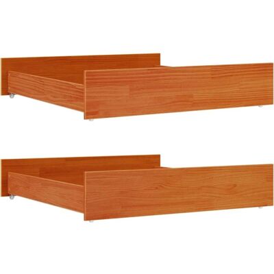 vidaXL Bettschubladen Wachsbraun Massivholz Kiefer - Bett Aufbewahrungsbox 2 Stück vidaXL Bettschubladen Wachsbraun Massivholz Kiefer - Bett Aufbewahrungsbox 2 Stück