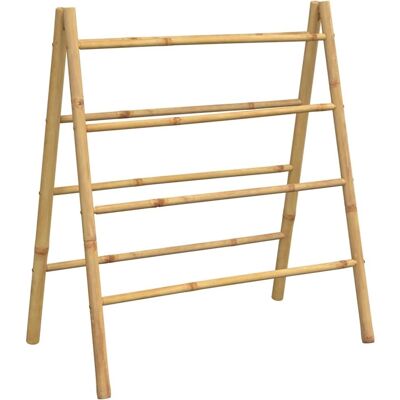 vidaXL Doppelter Bambus-Handtuchleiter - 4 Sprossen, 90x50x100 cm - Badezimmerregal vidaXL Doppelter Bambus-Handtuchleiter - 4 Sprossen, 90x50x100 cm - Badezimmerregal