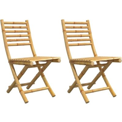 vidaXL Bambus Klappbare Gartensessel 2 Stück - Gartenstühle vidaXL Bambus Klappbare Gartensessel 2 Stück - Gartenstühle