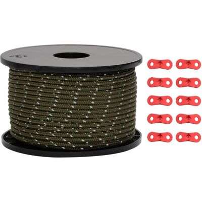 vidaXL Zelt-Halteleine mit Reflexstreifen und Spannern - Zeltleine vidaXL Zelt-Halteleine mit Reflexstreifen und Spannern - Zeltleine