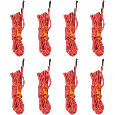vidaXL Zeltleinen mit Spannern - Reflektierend - 8 Stück - 4m - Rot vidaXL Zeltleinen mit Spannern - Reflektierend - 8 Stück - 4m - Rot