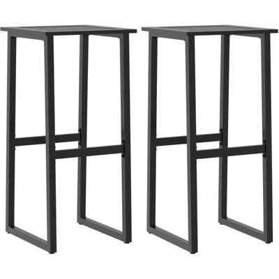 vidaXL Schwarze Pulverbeschichtete Stahl 2 Stk. Barhocker - Barstuhl vidaXL Schwarze Pulverbeschichtete Stahl 2 Stk. Barhocker - Barstuhl