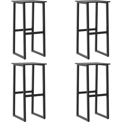 vidaXL Schwarze Stahl 4er Barhocker - Barhocker vidaXL Schwarze Stahl 4er Barhocker - Barhocker