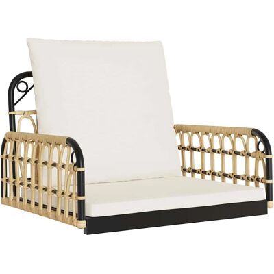 vidaXL Gartenschaukel mit Kissen - Poly Rattan Stahl vidaXL Gartenschaukel mit Kissen - Poly Rattan Stahl