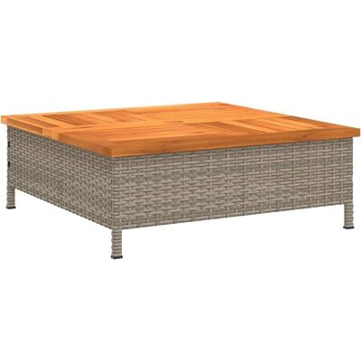 Table de jardin grise vidaXL 70x70x25 cm Rotin et Bois d'acacia - Table de jardin - Publicité Table de jardin grise vidaXL 70x70x25 cm Rotin et Bois d'acacia - Table de jardin - Publicité